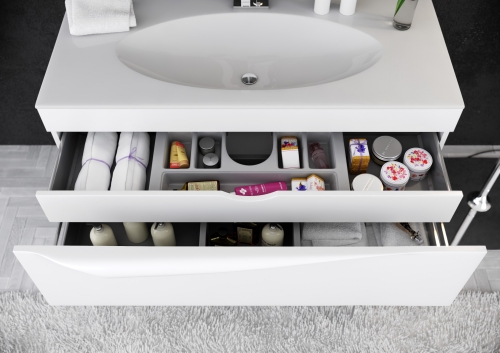 Papyrus Тумба c умывальником Papirus 1000 white gloss подвесная , цвет белый Pap.01.10/W, ТМ «Clarberg»